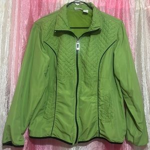 Women’s LARGE Kim Rogers Green Windbreaker